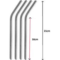 Çelik Pipet Paslanmaz Çelik Metal Meşrubat Pipeti Ve Pipet Temizleme Fırçası Seti 5 Parça