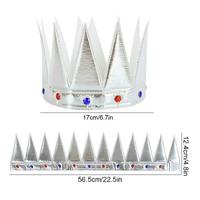 Gümüş Renk Eva Yumuşak Kral Kraliyet Tacı Yetişkin Çocuk Uyumlu 55 cm