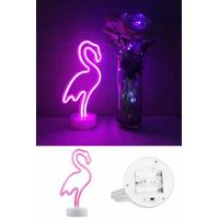 Pembe Flamingo Model Neon Led Işıklı Masa Lambası Dekoratif Aydınlatma Gece Lambası