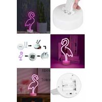 Pembe Flamingo Model Neon Led Işıklı Masa Lambası Dekoratif Aydınlatma Gece Lambası