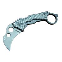 Quartermaster DA46 Karambit Outdoor Çakı 18 cm - Tırtıklı, Karbon Fiber Sap