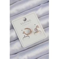 Xuping Rose Renk Zirkon Taşlı Yıldız Model Earcuff Küpe - TJ-BKP9427